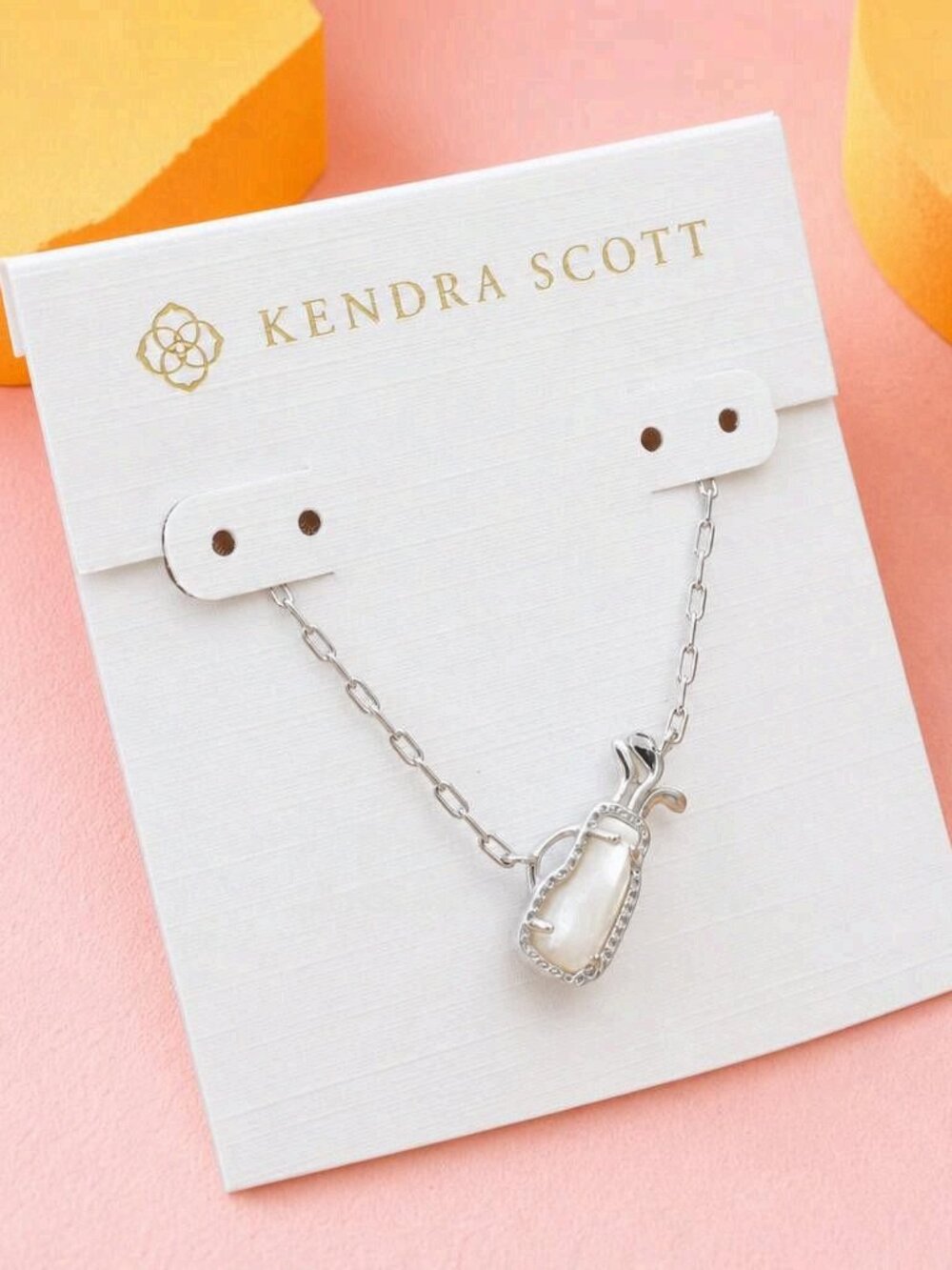 Kendra Scott Golf Silver Ivory Mother-of-Pearl Pendant Necklace